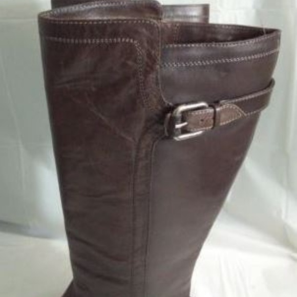 Frye Janis Shield Tall Boot Brown Leather 8.5 B - Picture 3 of 8